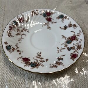 1 Minton Bone China ANCESTRAL Floral S376 6.25" Saucer Made In Englan four avail